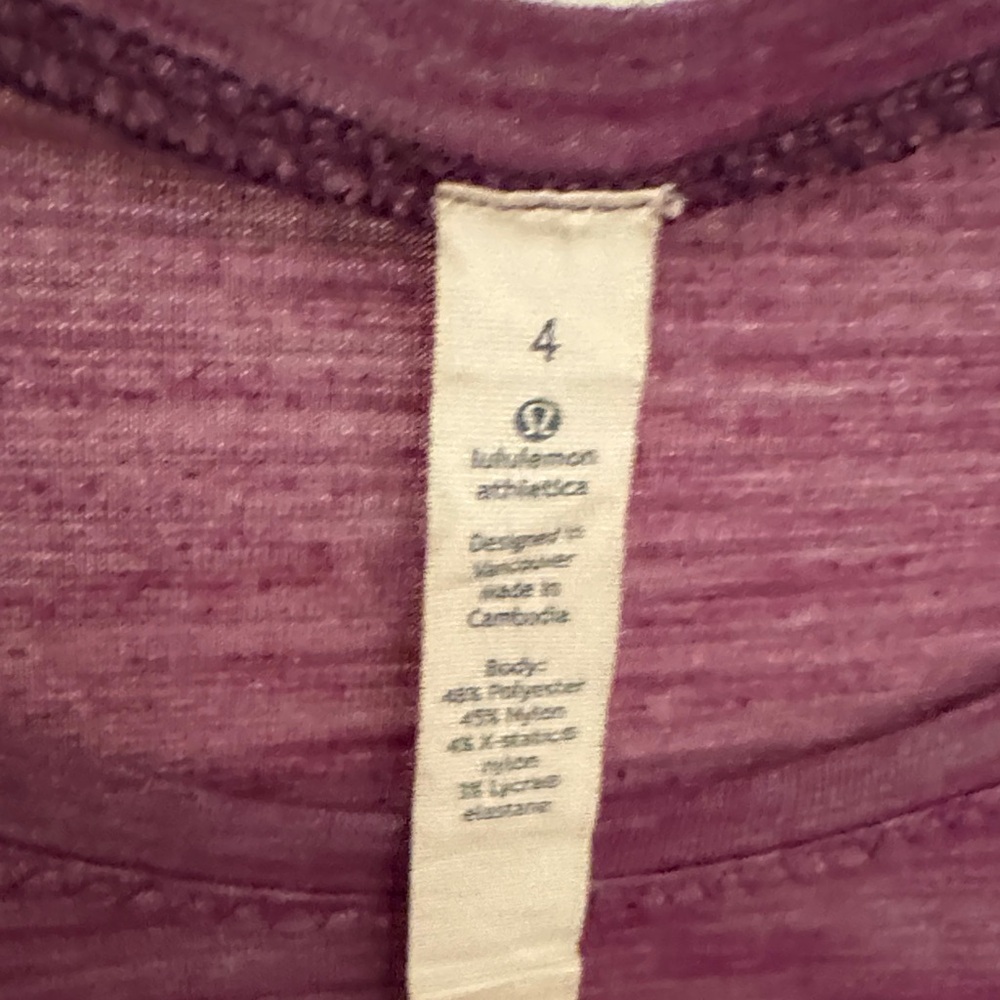 lululemon athletica Heathered Purple and Gray Short Sleeve Tee - Picture 2 of 3